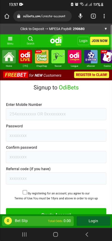 OdiBet registration online for free: how to register via SMS, .